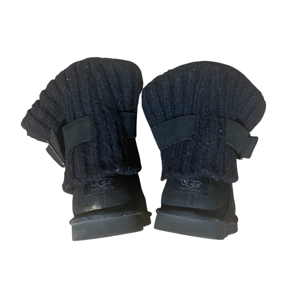 UGG Knit Cuff Ankle Boots Australia Women's Cambridge 1006738 Metallic Black - Picture 2 of 4